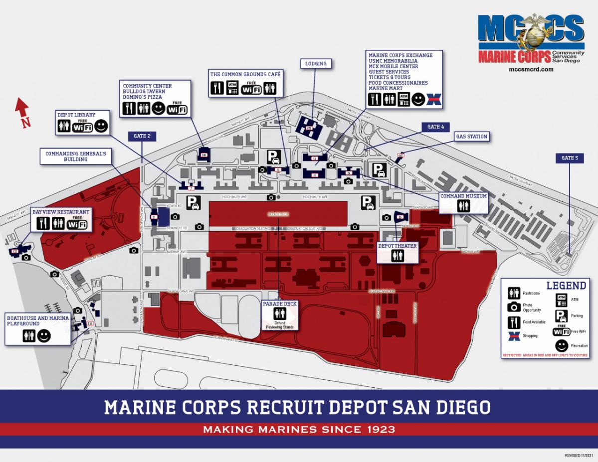 Map of MCRD San Diego