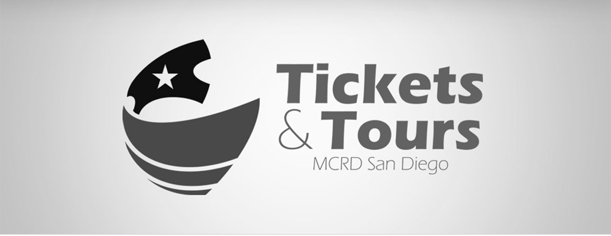 Logo for Tickets and Tours office at MCRD San Diego.