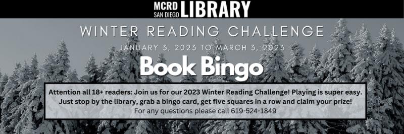 MCRD San Diego Library Winter Reading Challenge, January 3 to March 3, 2023