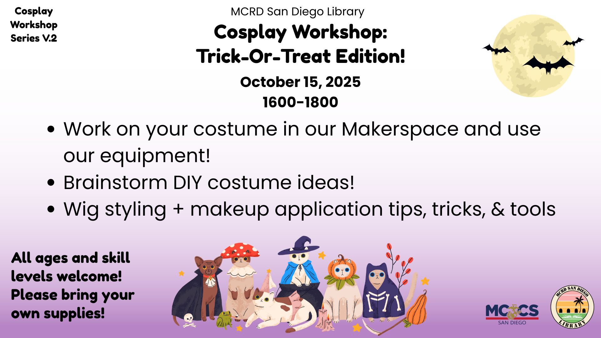 Cosplay Workshop Series: Trick-or-Treat Edition