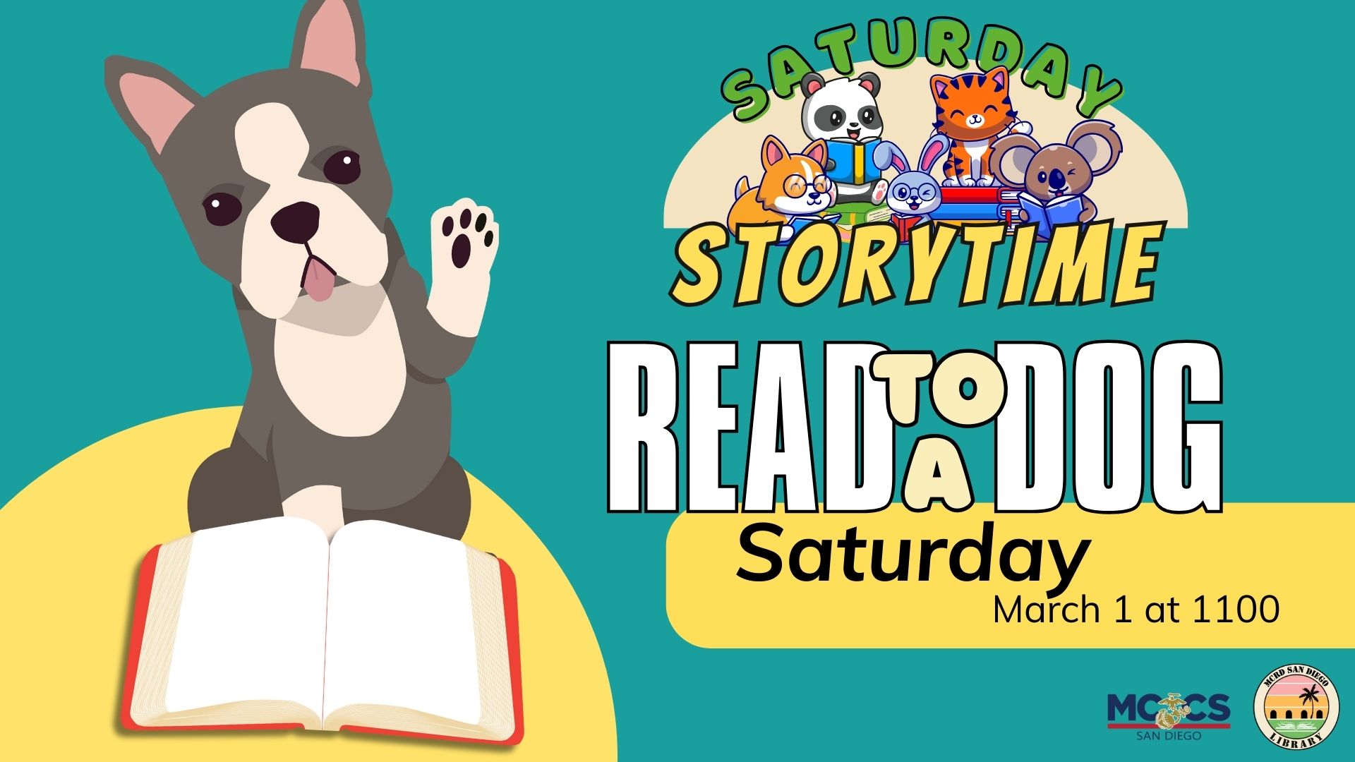 First Saturday Storytime: Read to a Dog Edition